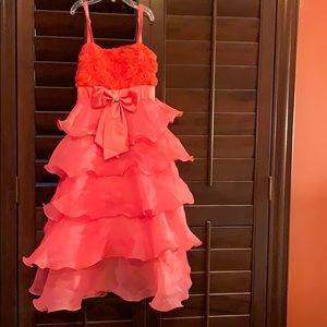 Girls coral formal dress